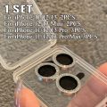 Sparkling Diamond Lens Protector For iPhone 11 12 13 Pro Max Mini Premium HD Metal Ring Aluminum Lens Screen Protect. 