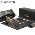 KINGSEVEN Pilot Alloy Sunglasses Polarization UV400 Anti-reflection Full Frame Parsnip Glasses Women Retro Luxury Eyewear. 