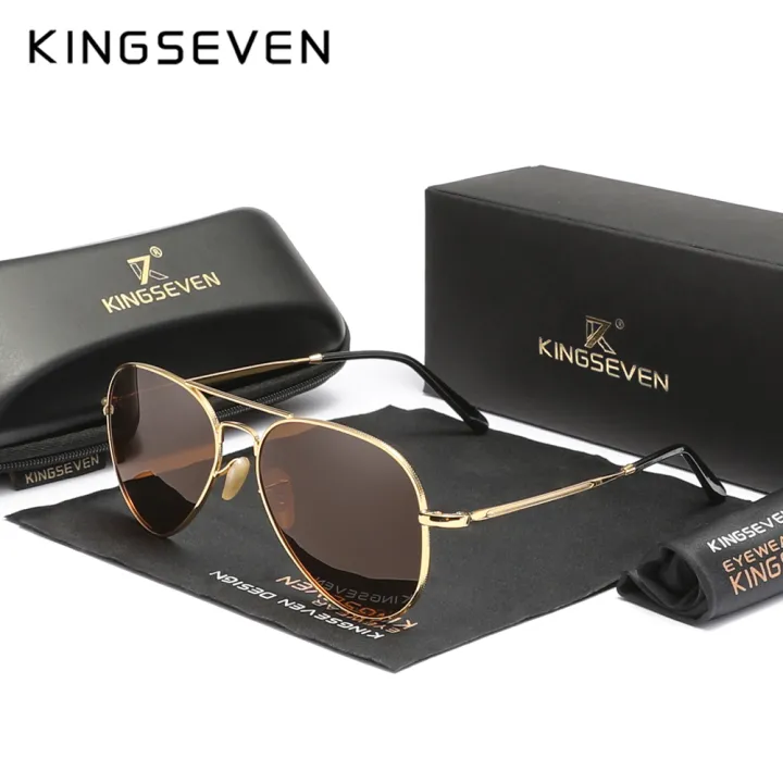 KINGSEVEN%20Pilot%20Alloy%20Sunglasses%20Polarization%20UV400%20Anti-reflection%20Full%20Frame%20Parsnip%20Glasses%20Women%20Retro%20Luxury%20Eyewear%20-%20Image%204