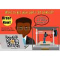 3d printing service, minimum 10gm, Red/green/white/blue/black/orange. 