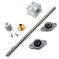 【VA VA VOOM】（NEW）1Set 200mm Length 8mm Dia  Vertical 2mm Lead Screw Rod & Pillow Block Mounted Bearing T8 Lead Screw Kit for  Printer. 