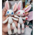 New 14.5cm Height 3D Printed Resin Rabbit Doll Pet Multi Joint Movable 1/12 Bjd Girl Dress Up Toy.