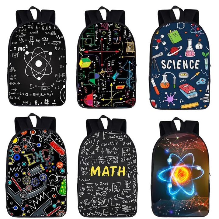Mathematical Formula Backpack Chemistry Experimental Youth School School Bag Travel Large Capacity Storage Bag Backpack Gift