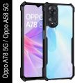 For Oppo A58 5G / oppo A78 5G Back Cover | Crystal Clear Transparent Back | Ultra Hyrbid | Full Camera Protection | Raised Edge | Bumper For Oppo A58 5G Phone Case.
