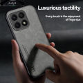 AnDyH For Honor X8a Phone Case Skin Feel Leather Soft Silicone All Inclusive Lens Cover Casing. 