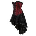 Women Lace Floral Corset Dress Victorian Vintage Corset Top Waist Cincher Bustier Gothic Asymmetrical Skirt Set Plus Size. 