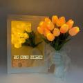 Tulip Lamp 10Pcs Tulips Artificial Flowers With LED Light, touch Bouquet For Home Decor Table Centerpieces Night Lamp Gift Idea Wedding Arrangements.