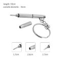 Mini Screwdriver Combination Tool Portable Metal Keychain Men Sliver Utility Pocket Multifunction Key Ring Fashion Key Chain.