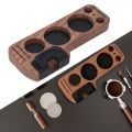 Coffee Tamper Station Base Multifunction Compact Tamping Station Universal Stable Strong Smooth Surface Wooden for 51mm Coffee Machine. 