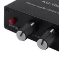 1 Piece Audio Distributor Stereo Audio Mixer 1 Input 2 Output Audio Mixer for Power Amplifier Active Audio. 