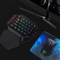 Redthunder One-Handed Mechanical Gaming Keyboard RGB Backlit Portable Mini Gaming Keypad Game Controller For PC PS4 Xbox Gamer. 