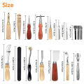 18pcs Leather Tooling Kits Include Awl Polish Tool Punch Tool Leather Craft Punch Tools Kit For Beginner Professionals. 