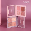 NOVO four-color eyeshadow glitter, matte pearlescent ins, super hot Internet celebrity, the same live eyeshadow palette, portable student model. 