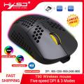 HXSJ T90 3 Modes BT 3.0 + 5.0 + 2.4G  Chargable RGB Lighting Color Mouse Mice for Game Office with Adjustable 800-3200 5 Level DPI. 