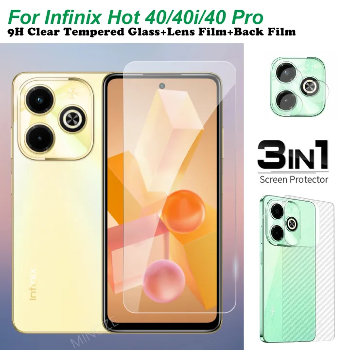 for%20infinix%20Hot%2040%20Tempered%20Glass%20infinix%20Hot%2040%20Pro%20Screen%20Protector%20infinix%20Hot%2040i%20Full%20Cover%20Screen%20Matte%20Privacy%20Glass%203In1%20Carbon%20fiber%20back%20film%20-%20Image%202