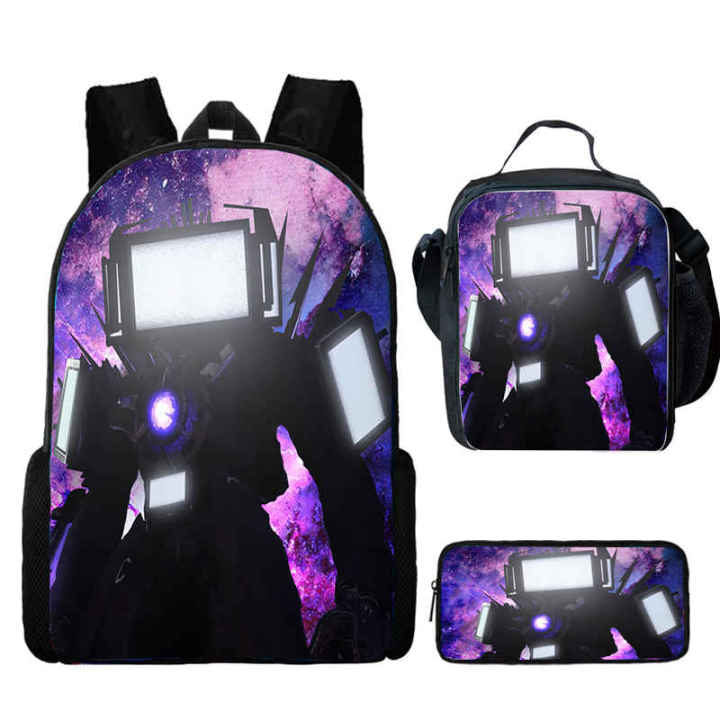 3PCS%20Set%20Skibidi%20Toilet%20Bags%20Titan%20Speakerman%20Children's%20backpack%20boy%20School%20Bag%20For%20Teenage,Cartoon%20Lunch%20Bags%20Pencil%20Bags%20-%20Image%203