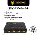 Tarmoc TMC-4SC4E Lighting Protection Optical Fiber Transceiver Media Converter Transceiver Fiber 4 SC 4 RJ45 10/100 Mbps PoE-In 5-24V Single Mode Single Fiber.