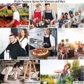 Adjustable Kitchen Aprons for Women and Men with Pockets, Personalized Cute Waterproof Chef Apron for BBQ Cooking. 