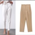 Ladies Formal Pants High Waist - Spandex Knit Twill Fabric - Slim Fit - High Fashion.