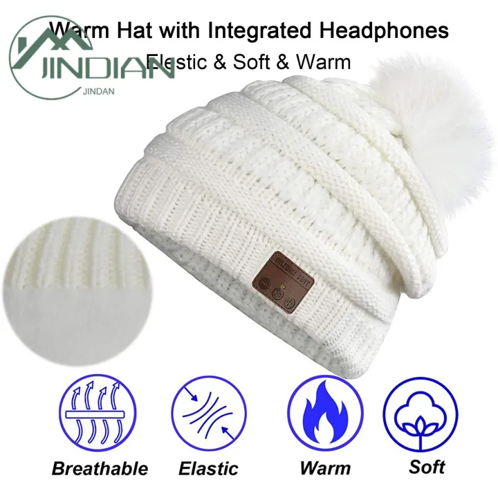 Winter Hat with Built-in Headphones Wireless Music Headphone Hat with Hifi Sound Low Latency Warm Bluetooth 5.0 Headset for Southeast Asian Buyers