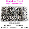 150 Pcs Rivet Nut Thread Insert Stainless Steel Rivet Nut With Threaded Retainer Mechanical Tools Clamping Lever Rivet Nut Set.
