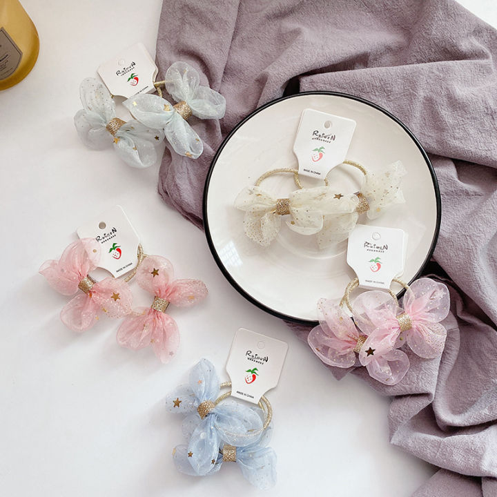 South Korea Dongdaemun Sulsa children's cute bow hair rope girls performance show head rope rubber band princess hair accessories