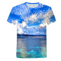 Fashion beach vacation casual style men women kids T shirts 3D printed ocean pattern breathable lightweight summer sports tops.