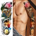 Large Arm Sleeve Tattoo Waterproof Temporary Tattoo Full Arm Body Art Stickers Women Adult Man Semi Permanent Tattoo Lion Rose. 