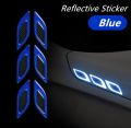 6Pcs Universal Reflective Car Stickers Carbon Fiber Decals Warning Reflective Strips.