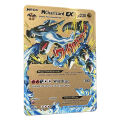 【Serendipity party】MEGA Charizard Golden Pokemon Cards in English Iron Metal Pokmo Letters Gift Game Cards Rainbow. 