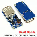 HW-106 DC-DC 5V 500mA USB Boost Voltage Module Step up Boost Converter (Input 1-5V) -1pcs.