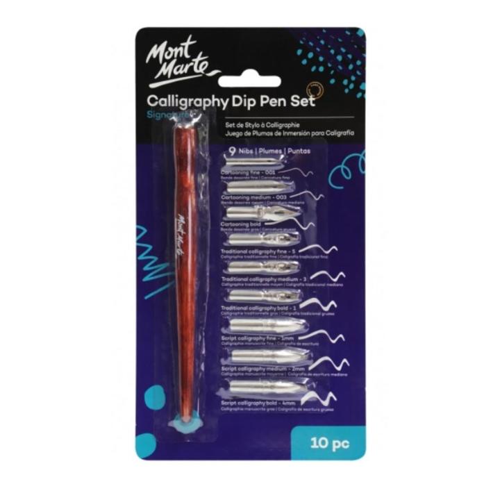 Mont Marte Calligraphy Dip Pen 9 Nibs