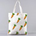 Korean Fashion Design Canvas Tote Bag for Women Cartoon Fruits Series Big Handbag Shopper Men Foldable Side Bags 2023 New in.