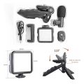 AY-49 Remote Control Vlogging Video Making Kits Microphone LED Fill Light Mini Tripod - Ring Light combo offer. 