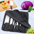 WESSLECO Knife Bag Nylon Chef Roll Bag with 8 Pocket for Kitchen Accessories Portable Knives Case Holder.