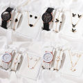 5Pcs/set Fashion Women Watch Round Dial Classic Watches Women Simple Clock& Jewelry Set For Female Gift.
