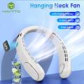 Maytto Hanging Neck Fan Mini Portable Fan Semiconductor Refrigeration With Digital Display Rechargeable Super Silent Neck Fan Leafless Fan Lazy Person Hanging Neck Fan. 