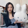 Miffy Throw Pillow Kawaii Rabbit Plush Toy Baby Comfort Pillow Sitting Room Sofa Bedside Pillow Cartoon Office Back Cushion.