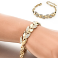 1 Pcs Ladies Bracelet For Women Girls Rhinestone Leaves Bracelets Chain Bangle Luxury Wedding Jewelry Simple Fashion Elegant.