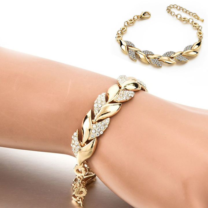 1%20Pcs%20Ladies%20Bracelet%20For%20Women%20Girls%20Rhinestone%20Leaves%20Bracelets%20Chain%20Bangle%20Luxury%20Wedding%20Jewelry%20Simple%20Fashion%20Elegant%20-%20Image%206
