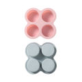 Simple 4 Cavity Round Shape Soap Silicone Mold DIY Cake Muffin Cups Mold Tools.