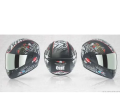 Gliders Jazz Full Face Matt Black Red Certified WHITE VISOR HELMET. 