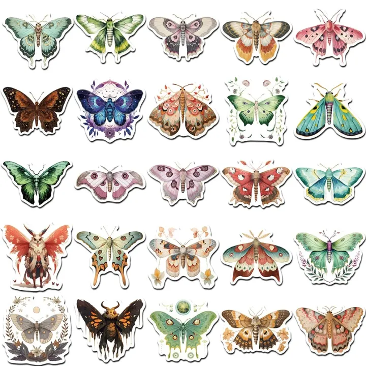 10/30/50PCS%20Colorful%20Moth%20Animal%20Cute%20Stickers%20Cartoon%20Decals%20Kids%20Toy%20DIY%20Diary%20Suitcase%20Scrapbook%20Laptop%20Bike%20Funny%20Sticker%20-%20Image%206