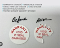 Warranty and Security Label Sticker A4 Size - 20 Pages. 