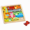 Wooden 3D Jigsaw Puzzle Vehicle Set Children Smart Educational Toy. 