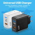 65W USB C Charger Fast Charging Charger PD Quick Charge 3.0 Wall Phone Adapter For iPhone Xiaomi 13 POCO Samsung Oneplus. 