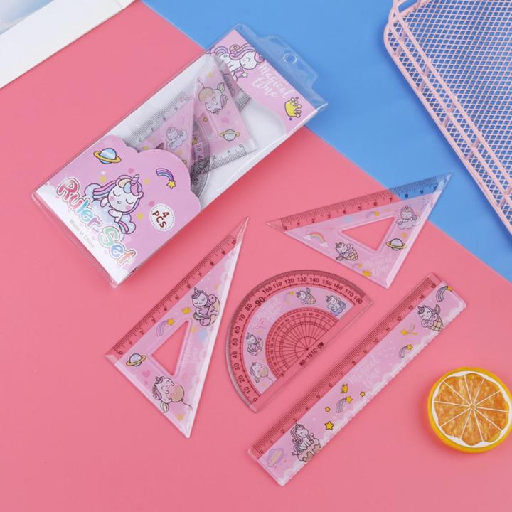 New 4-piece Ruler et anrio Cute Anime Cartoon Pattern Triangular ...