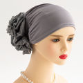 【Flash sale】 Satin Flower Headwear Hijab Caps Indian Hats Turban Hat Women Headscarf WEIRUI. 