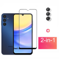 Samsung Galaxy A15/F34/M34 2-in-1 Combo Pack (Full Screen Protector Tempered Glass +Camera lens Film). 