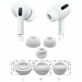 (New) 6PCs white silicone eartips cover-replacement ear tips buds-for Apple AirPod pro wireless Bluetooth headphones cover L M s.